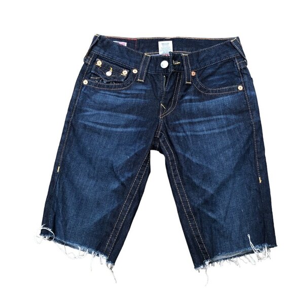 Vintage True Religion Jeans Shorts Size 28 BILLY Blue - Picture 5 of 5